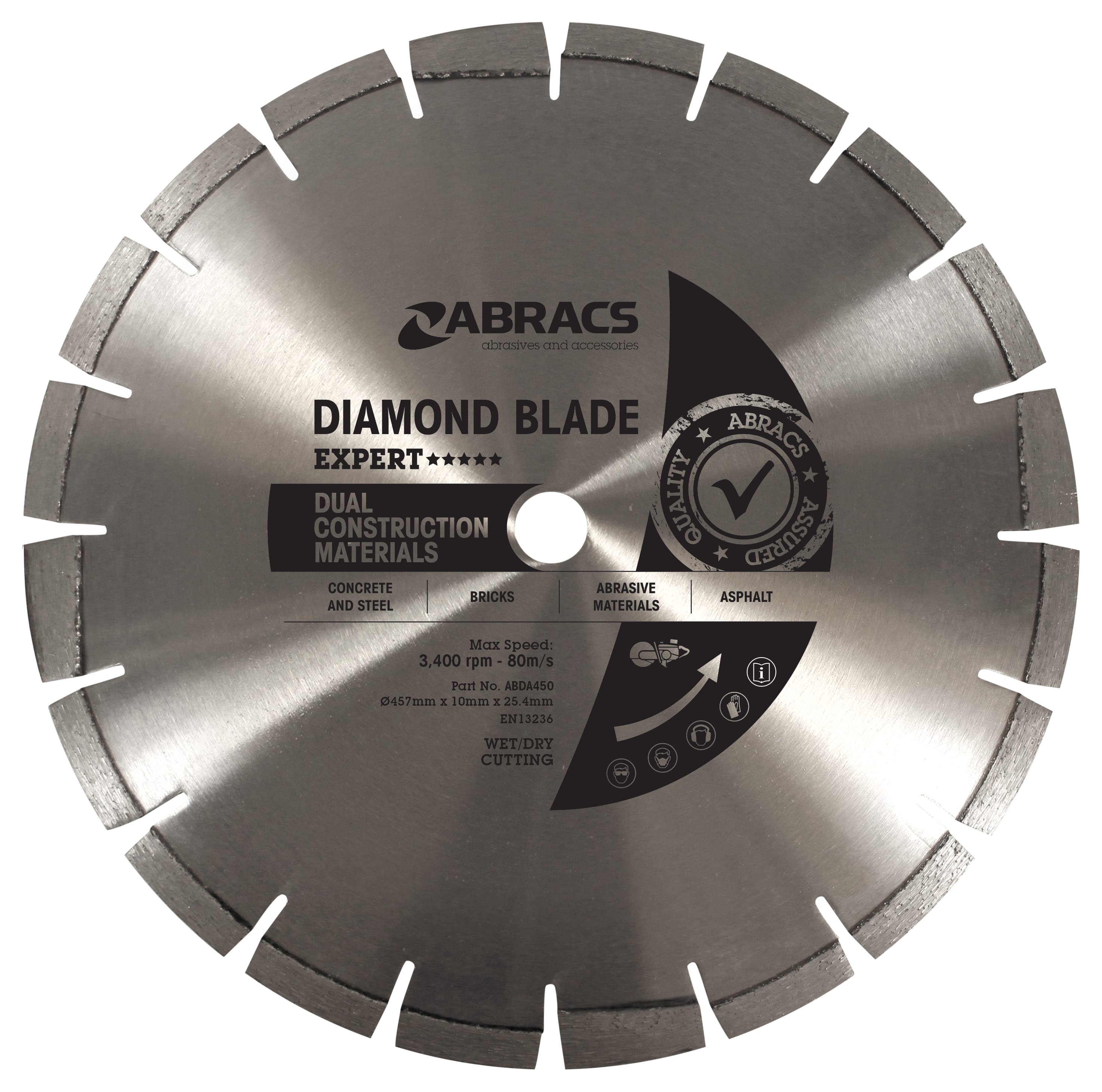 Abracs  ACM Diamond Blade 457mm x 10mm x 25.4mm