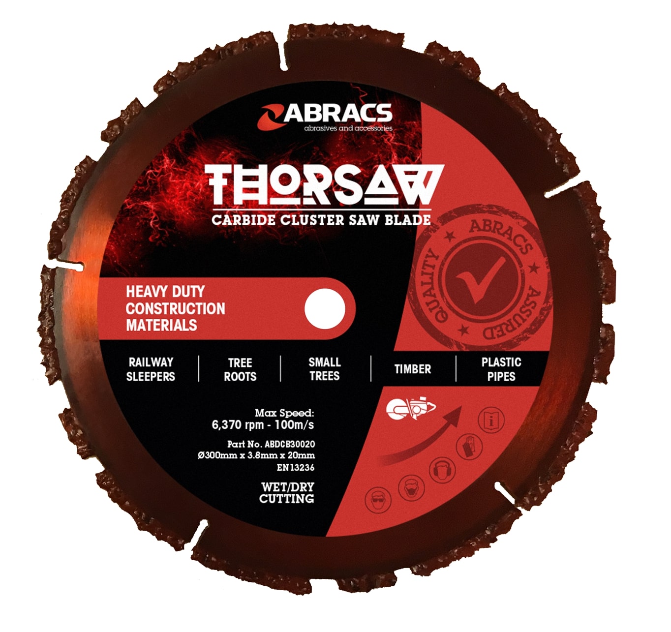 Abracs   Thorsaw Diamond Blade 300mm x 3.8mm x 20mm
