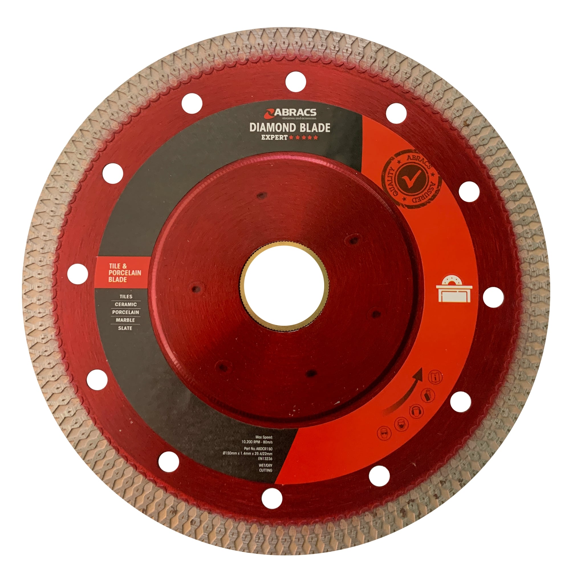 ABRACS  Tile & Porcelain Cutting Diamond Blade 150mm x 1.4mm x 25.4/22mm 