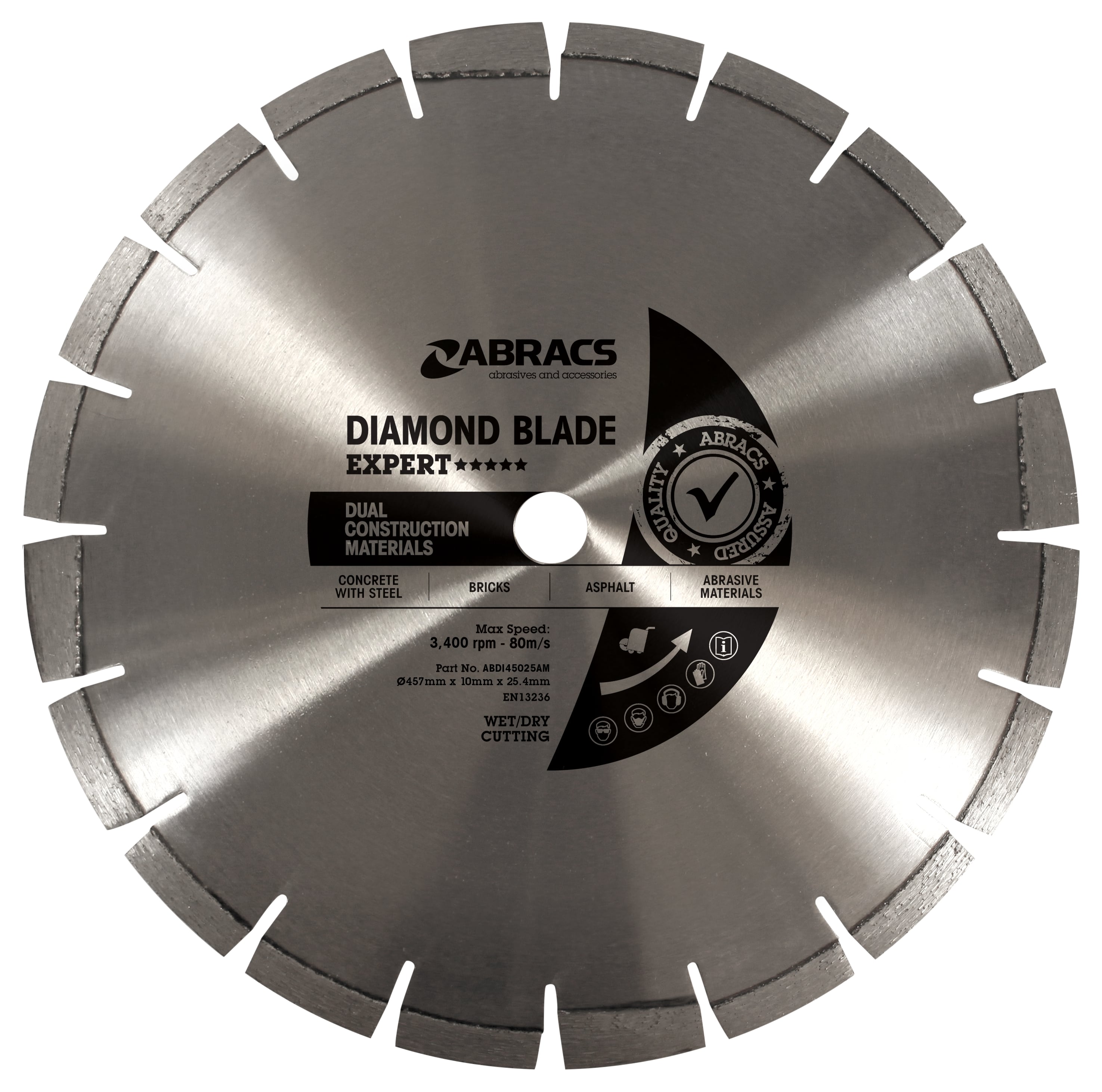 Abracs DCM Diamond Blade 450mm x 10mm x 25.4mm