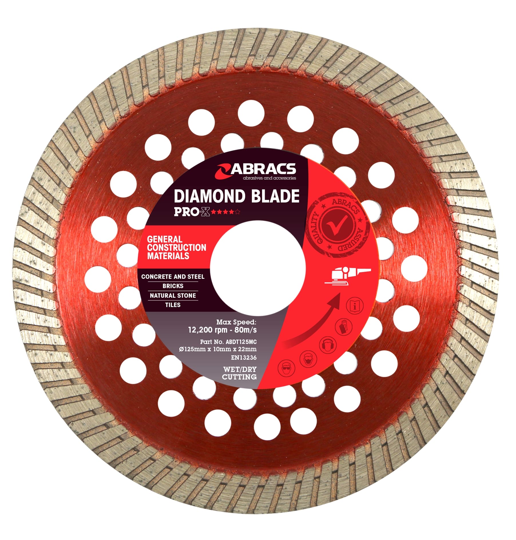 ABRACS  Diamond Blade 125mm x 10mm x 22mm GCM PRO-X