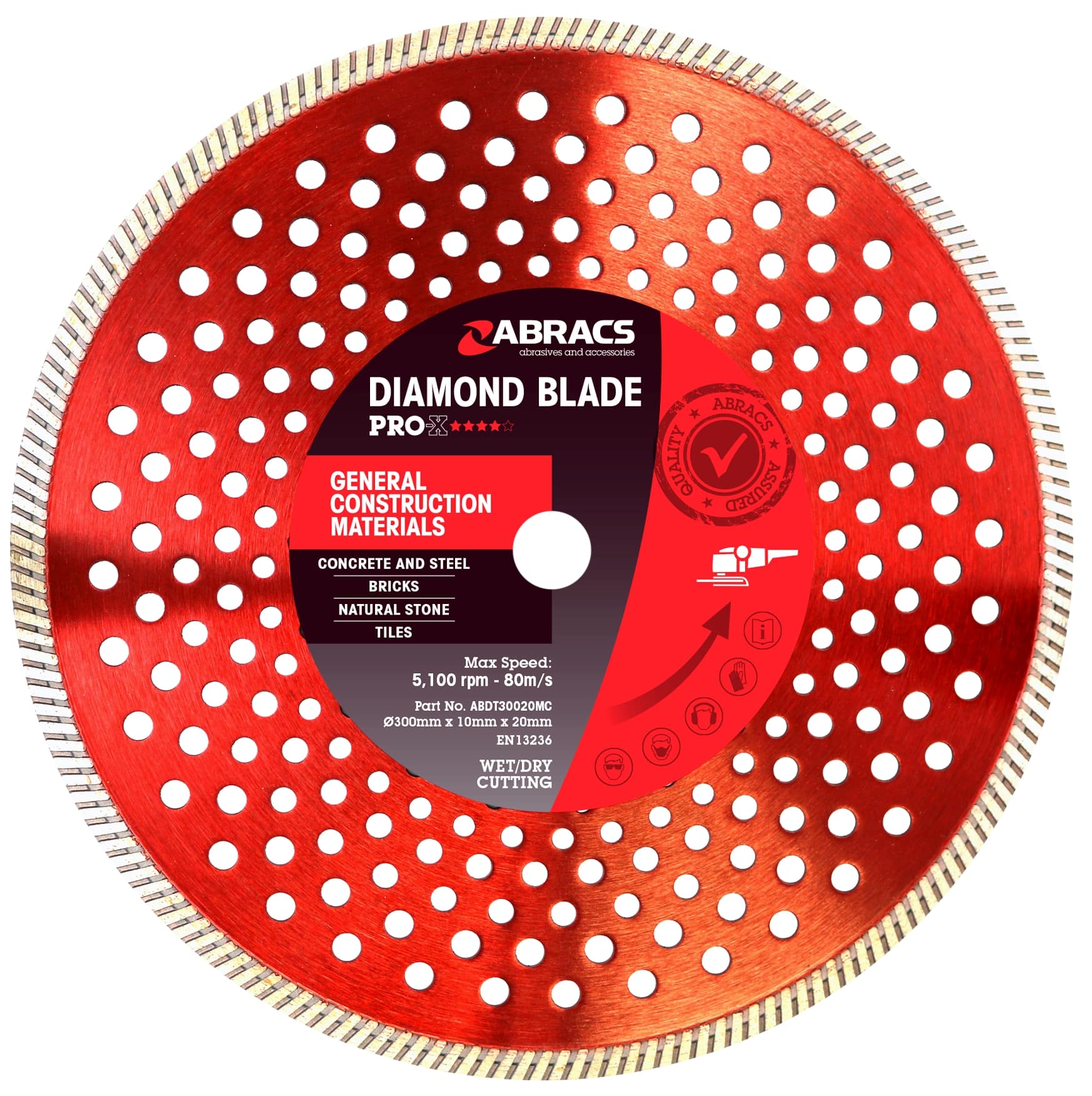 ABRACS  Diamond Blade 300mm x 10mm x 20mm GCM PRO-X