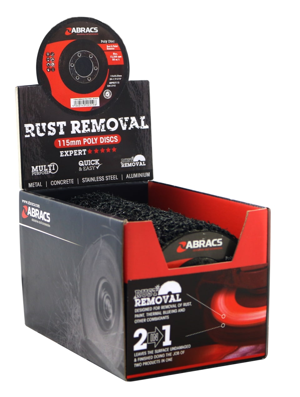 ABRACS  115mm ABRACS POLY DISC - BLACK (pack of 10)