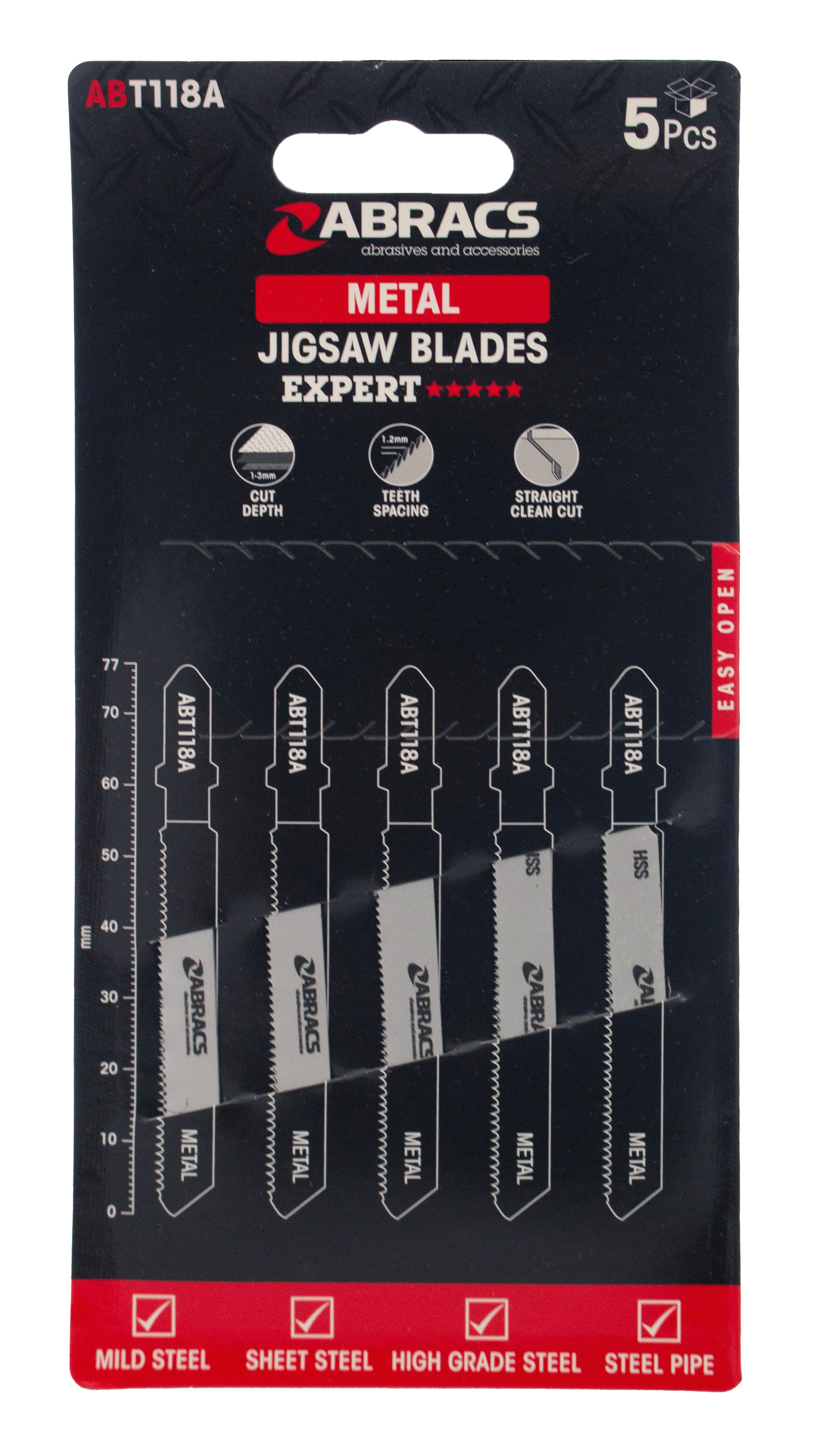 Abracs  JIGSAW BLADE METAL T118A (5pcs) 