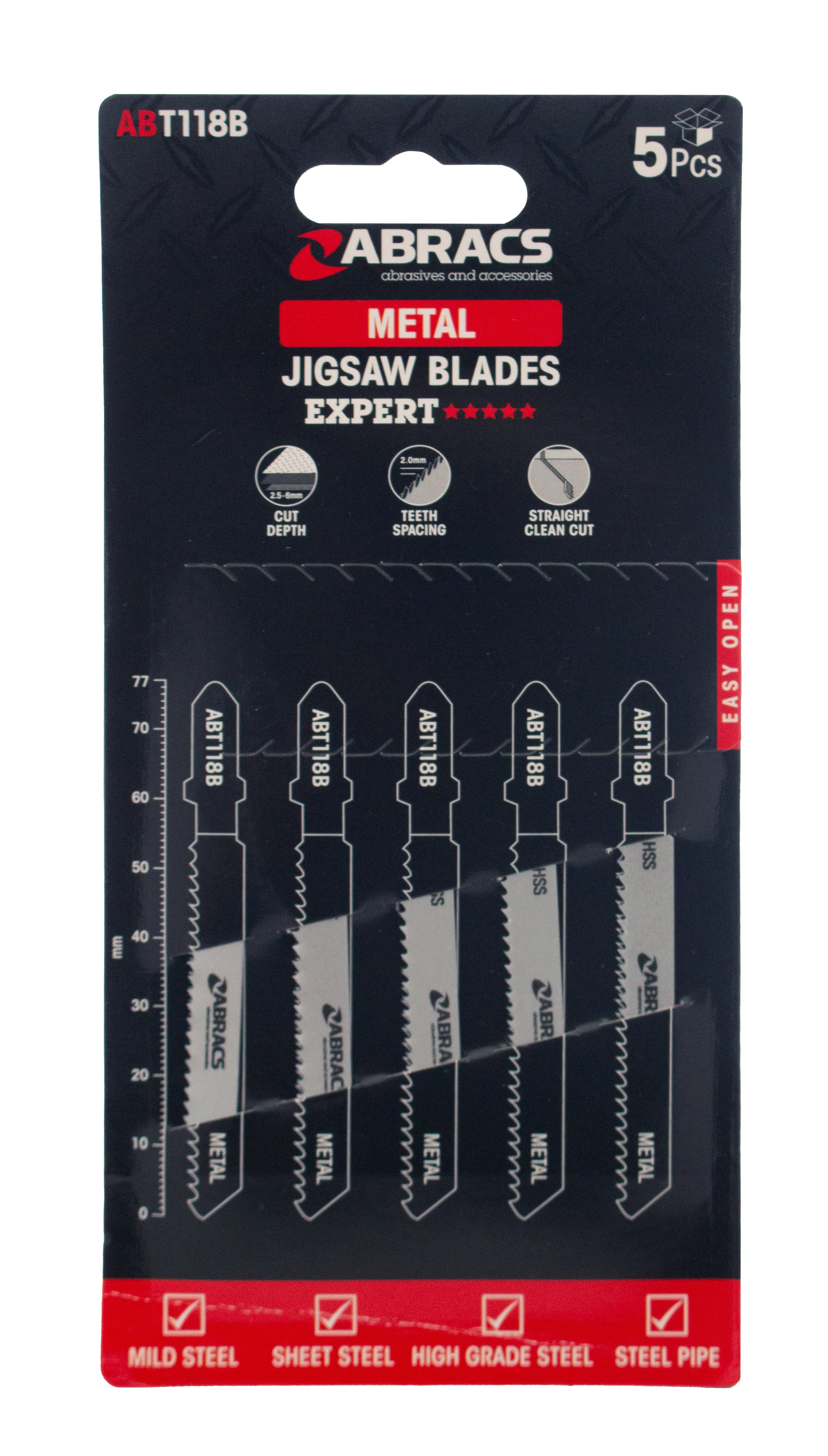 Abracs  JIGSAW BLADE METAL T118B (5pcs) 