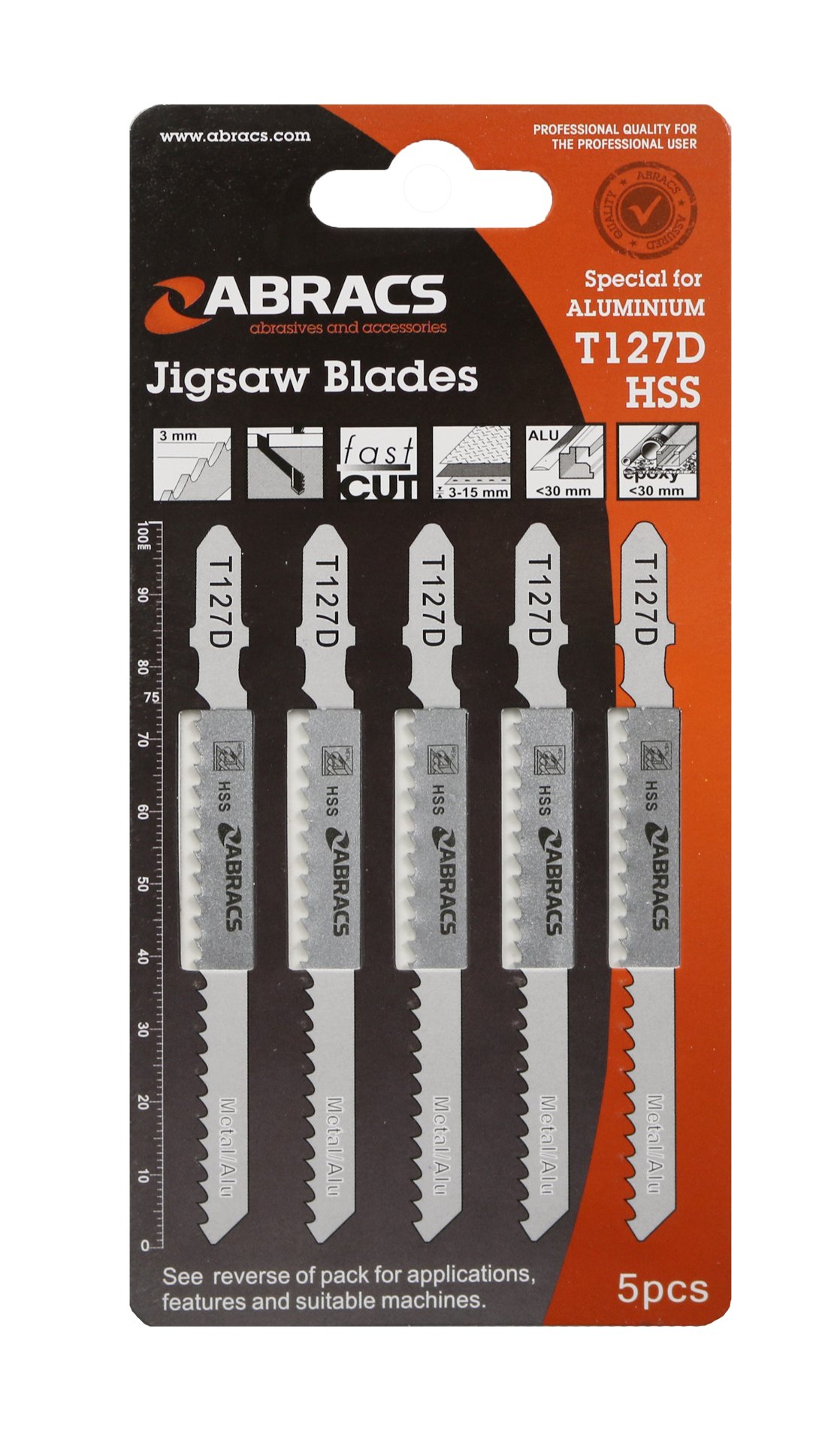Abracs  JIGSAW BLADE ALUMINIUM T127D (5pcs) 
