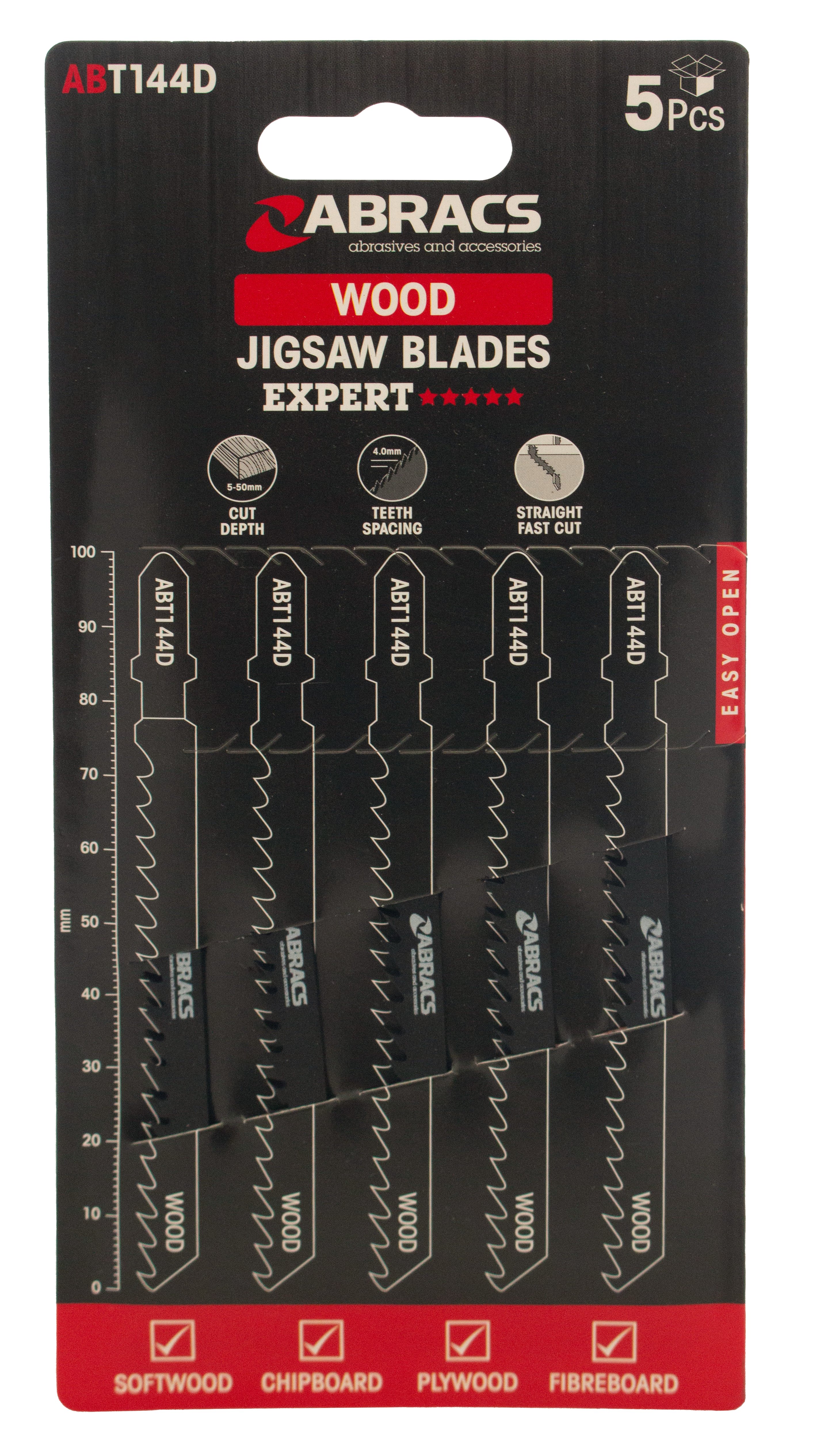 Abracs  JIGSAW BLADE WOOD T144D (5pcs) 