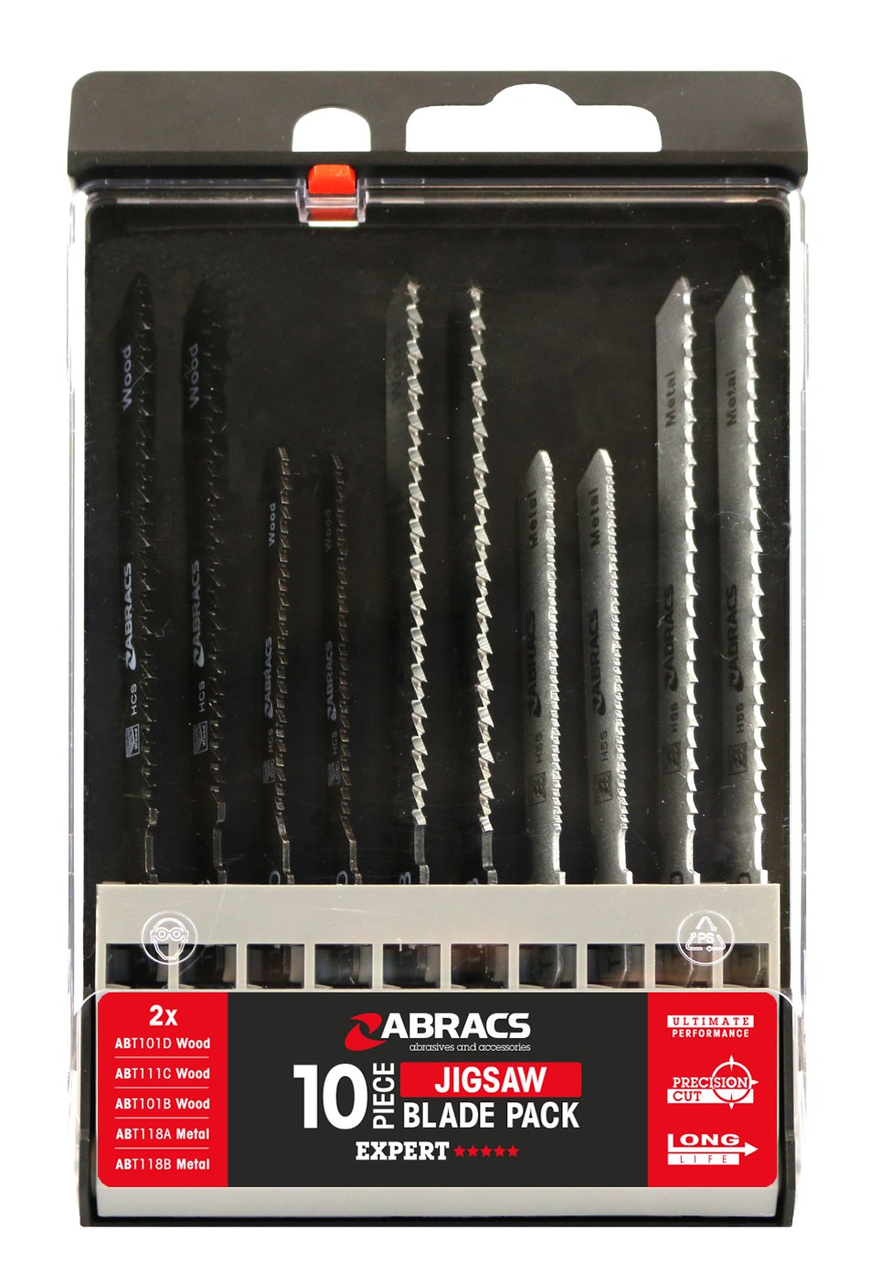 Abracs  10pc JIGSAW BLADE MIXED PACK (NEW) 