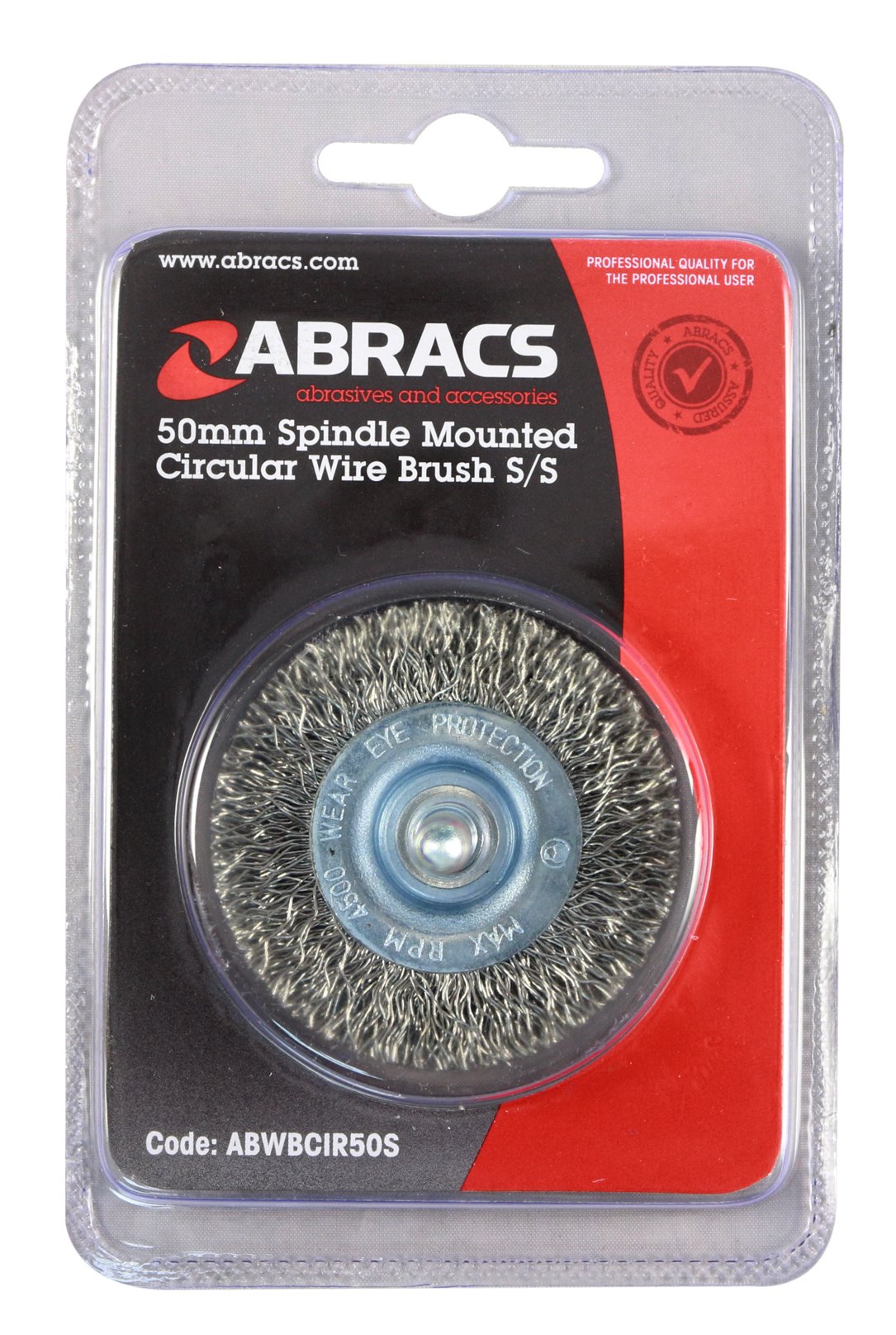 Abracs  SPINDLE MOUNTED 50mm CIRCULAR BRUSH S/S 