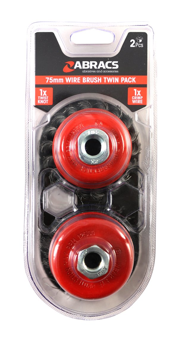 Abracs  70mmxM14T / 75mmxM14C TWIN PACK CUP BRUSH KIT 