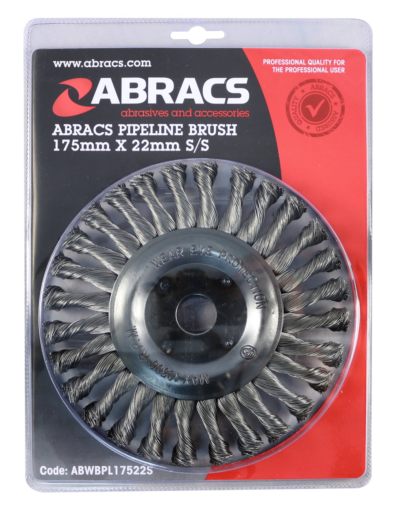 Abracs  PIPELINE BRUSH 175mm x 22mm S/S