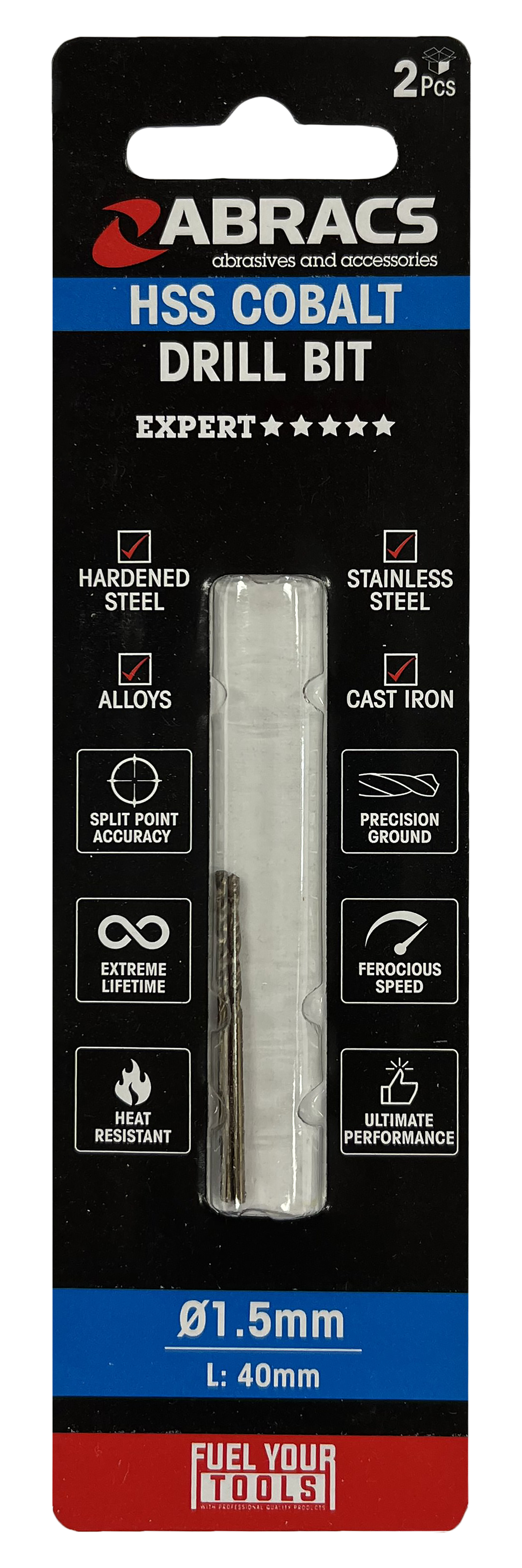 Abracs  1.5mm Cobalt (M35) HSS Drill Bit (10pc) 