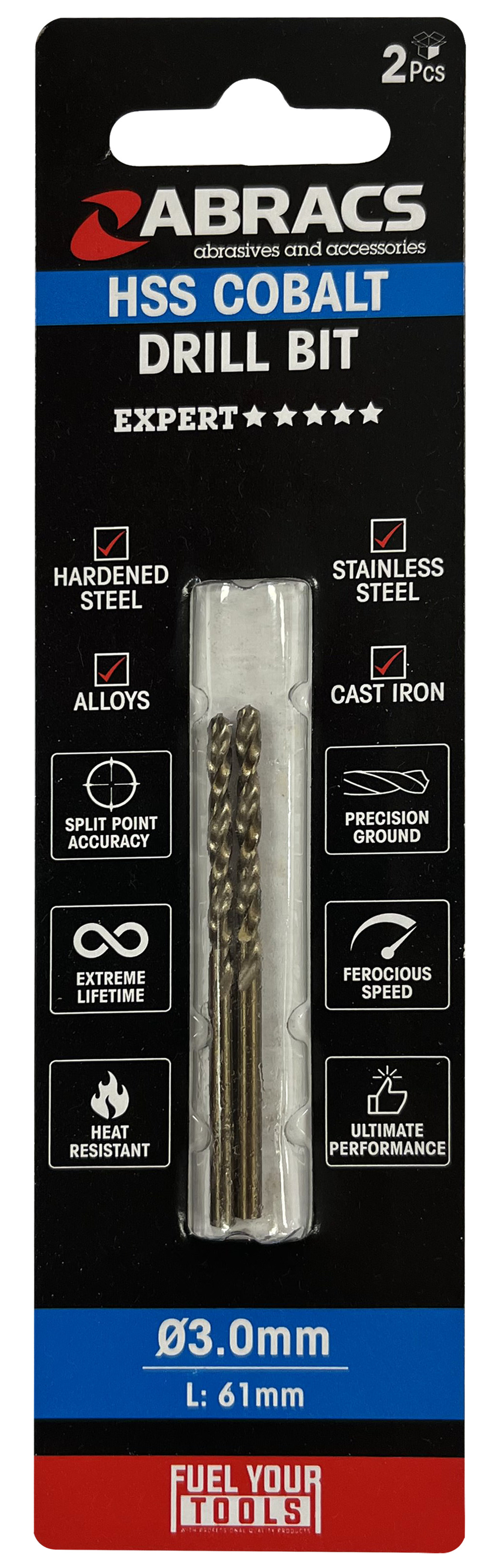 Abracs  3.0mm Cobalt (M35) HSS Drill Bit (10pc) 