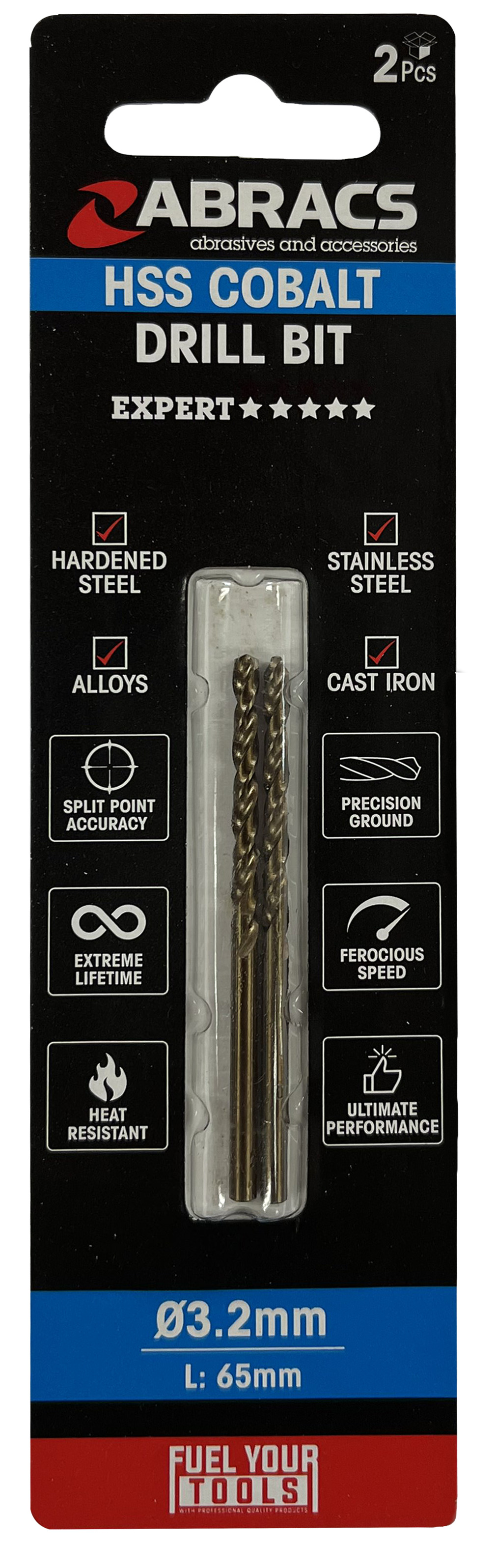 Abracs  3.3mm Cobalt (M35) HSS Drill Bit (10pc) 