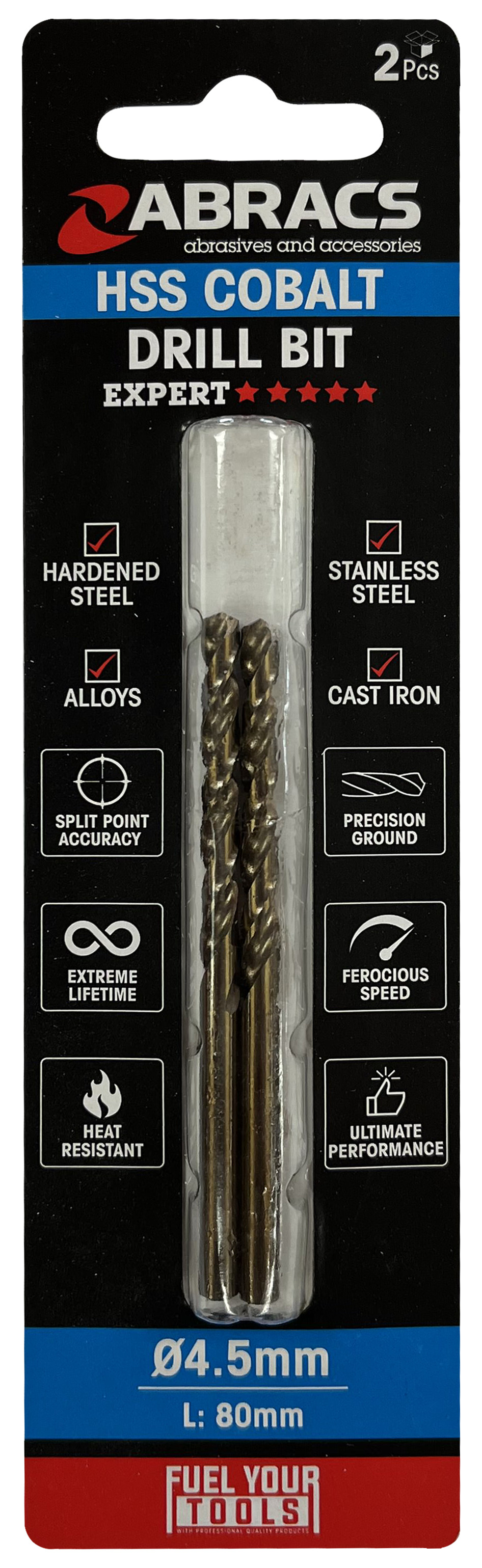 Abracs  4.8mm Cobalt (M35) HSS Drill Bit (10pc) 