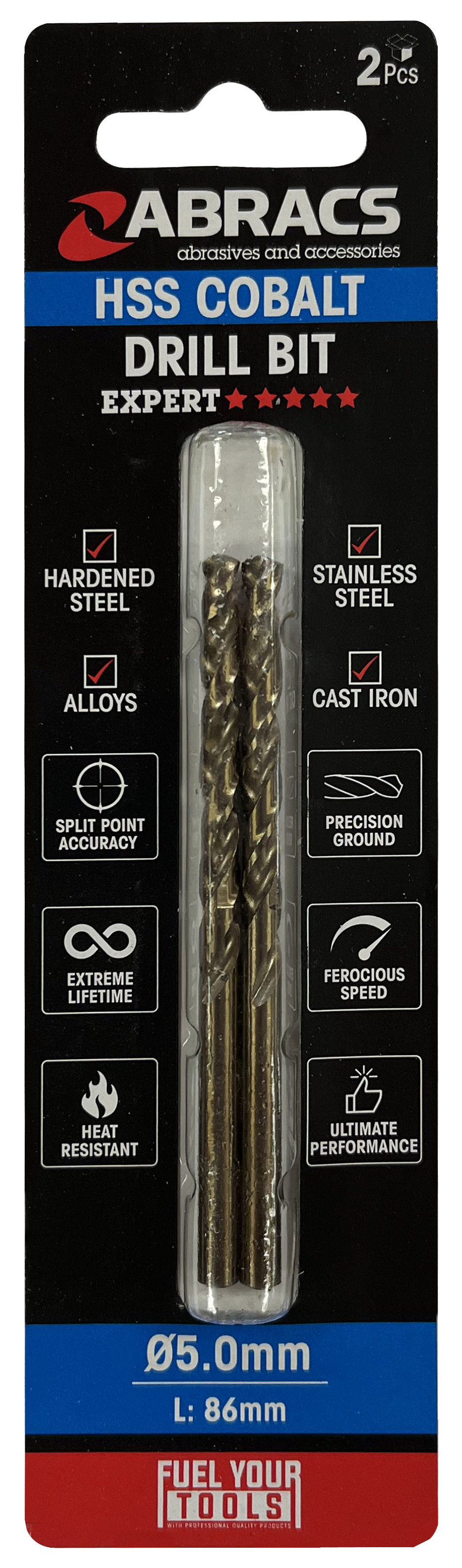 Abracs  5.0mm Cobalt (M35) HSS Drill Bit (10pc) 