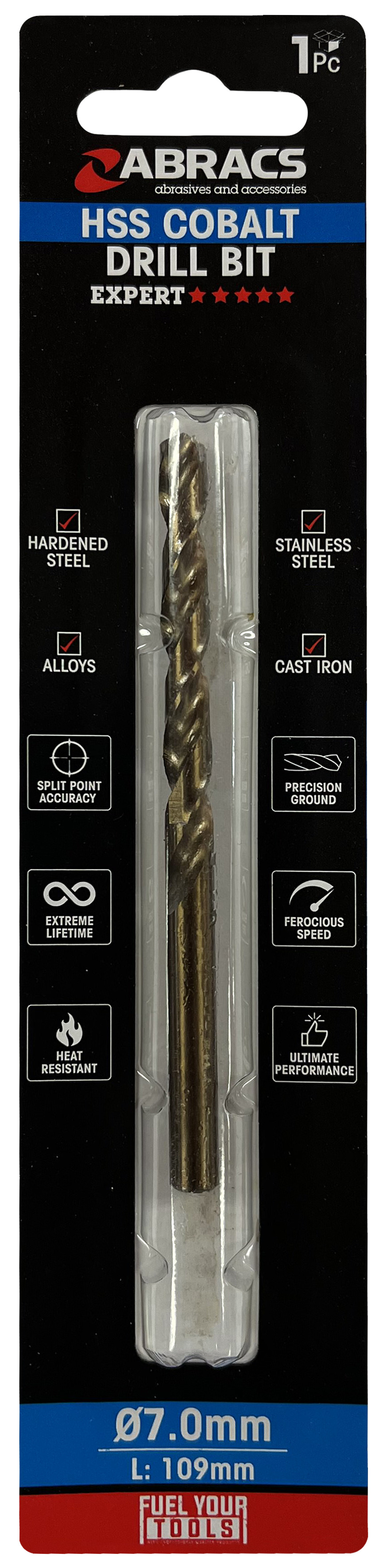 Abracs  7.0mm Cobalt (M35) HSS Drill Bit (10pc) 