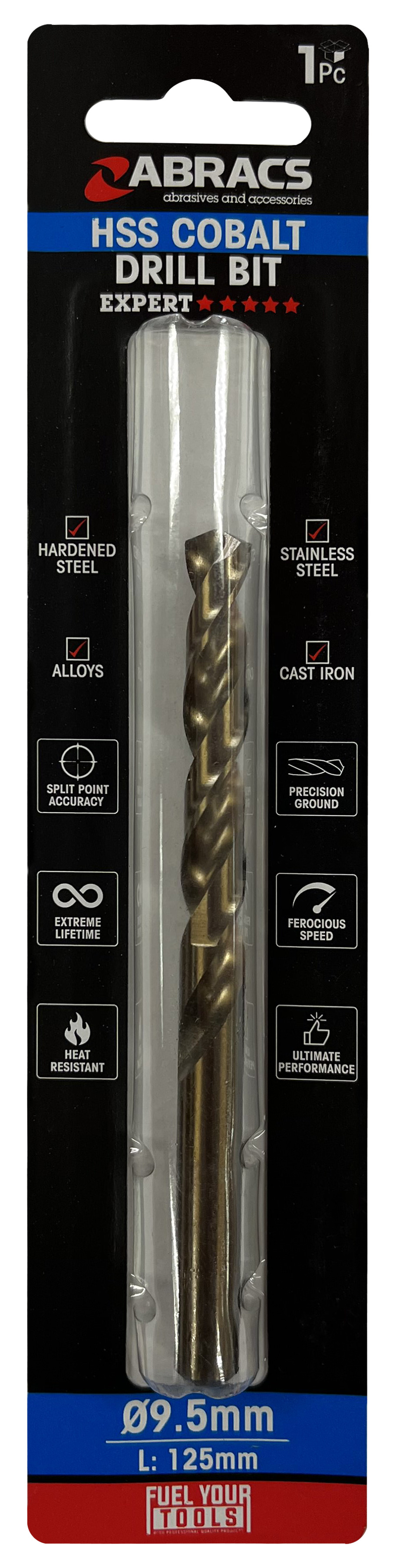 ABRACS  9.5mm Cobalt (M35) HSS Drill Bit (1pc)