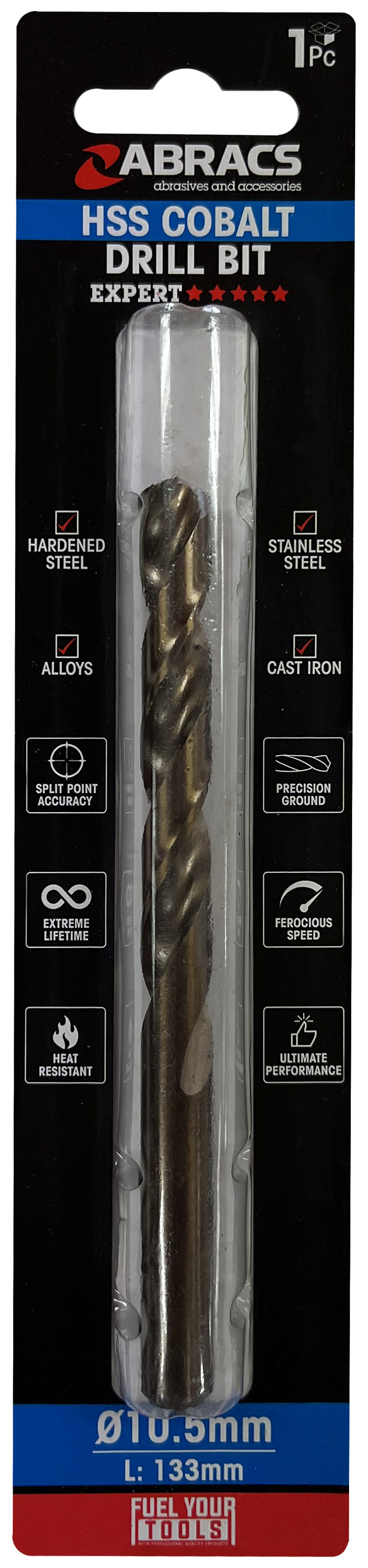 ABRACS  10.5mm Cobalt (M35) HSS Drill Bit (1pc)