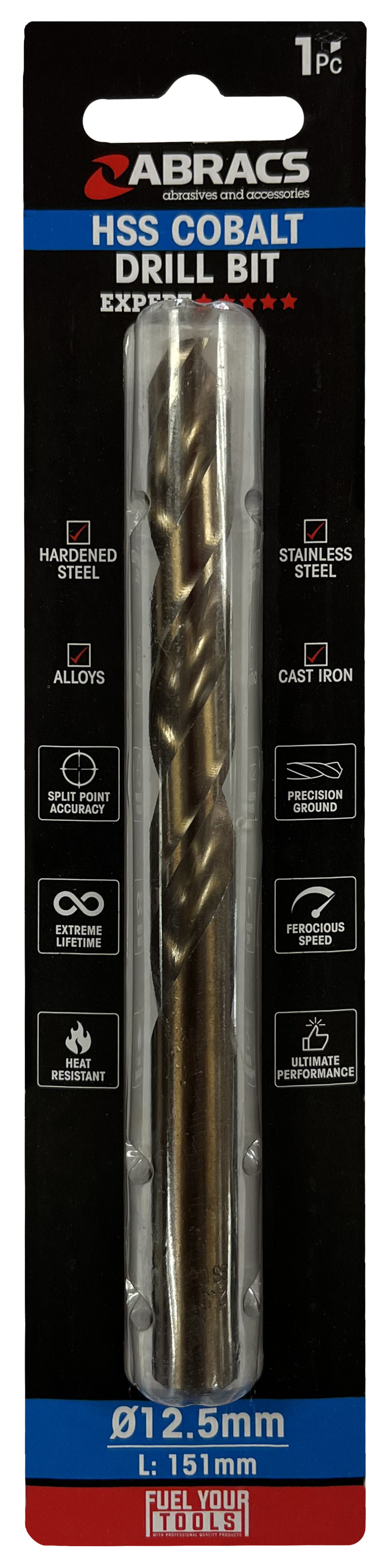 Abracs  12.5mm Cobalt (M35) HSS Drill Bit (5pc) 