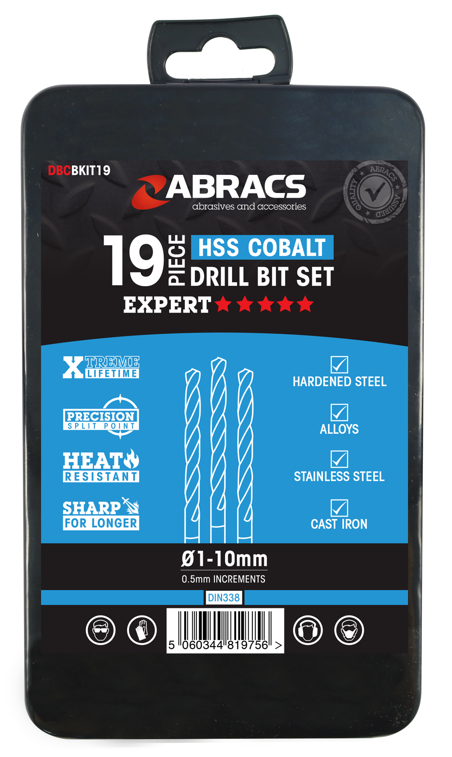 Abracs  19pc Cobalt M35 HSS Drill Bit Kit 