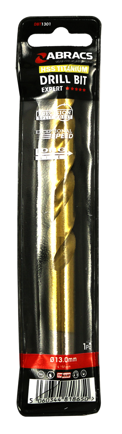 Abracs  TiN COATED HSS DRILL BIT 13.0mm (1pc) 