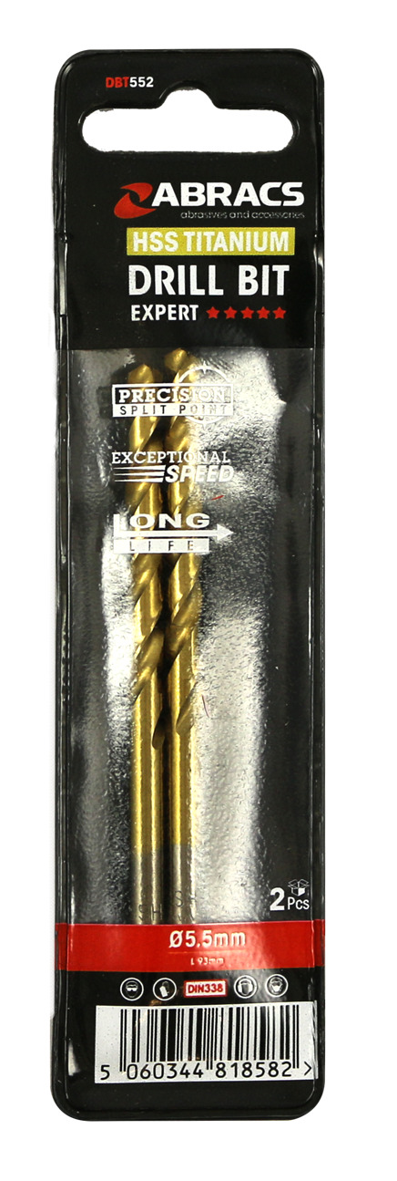 Abracs  TiN COATED HSS DRILL BIT 5.5mm (2pc) 