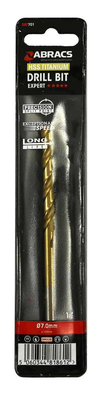 Abracs  TiN COATED HSS DRILL BIT 7.0mm (1pc) 