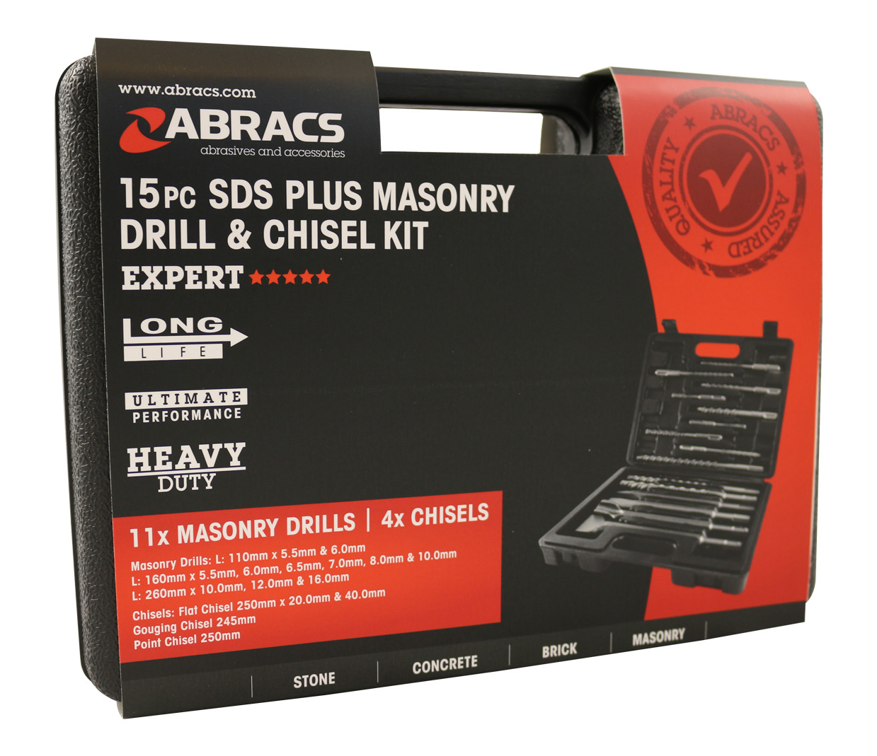 Abracs  15pc SDS+ Drill & Chisel Set 