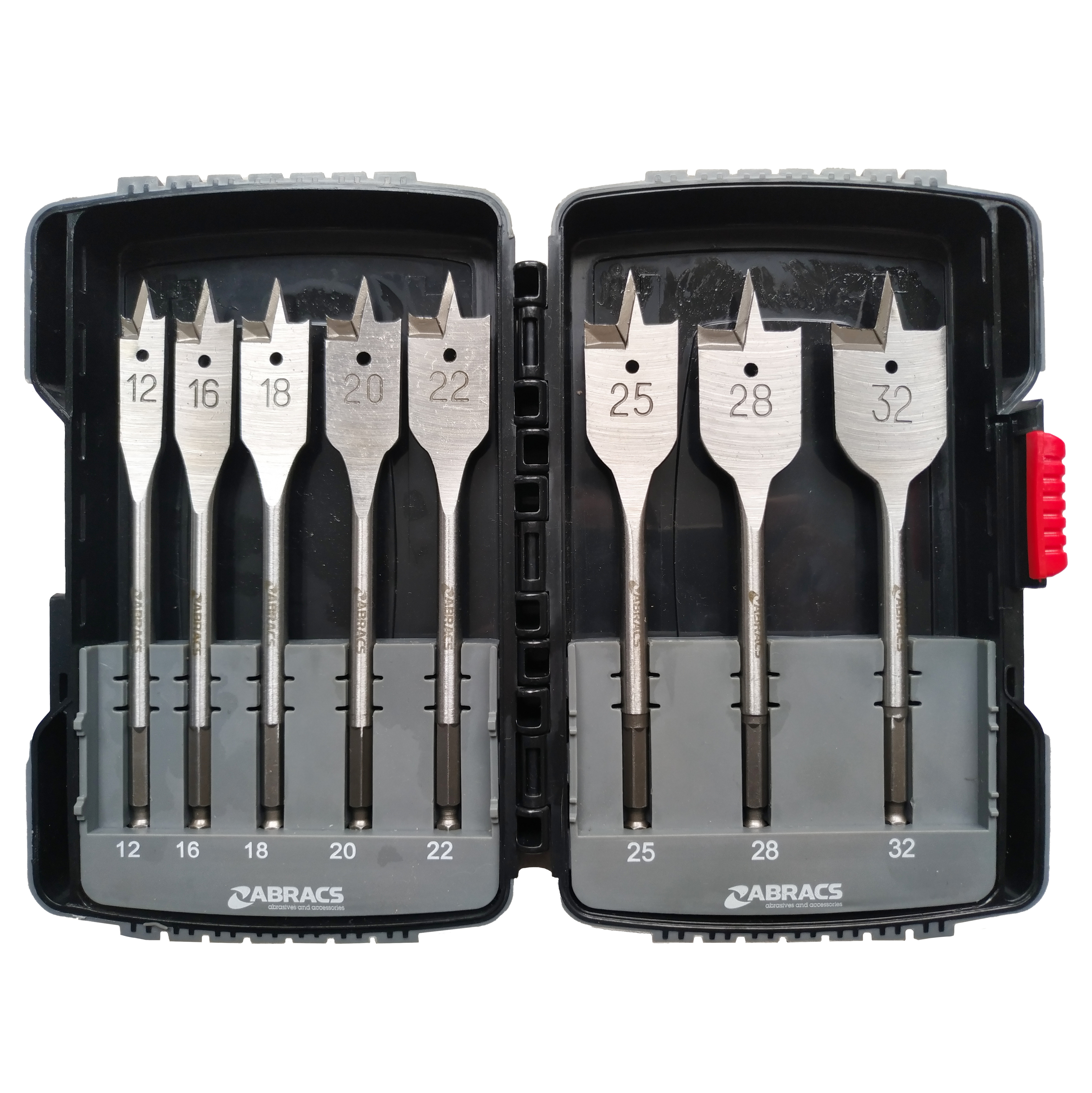 Abracs  8pc Flat Wood Bit Set  