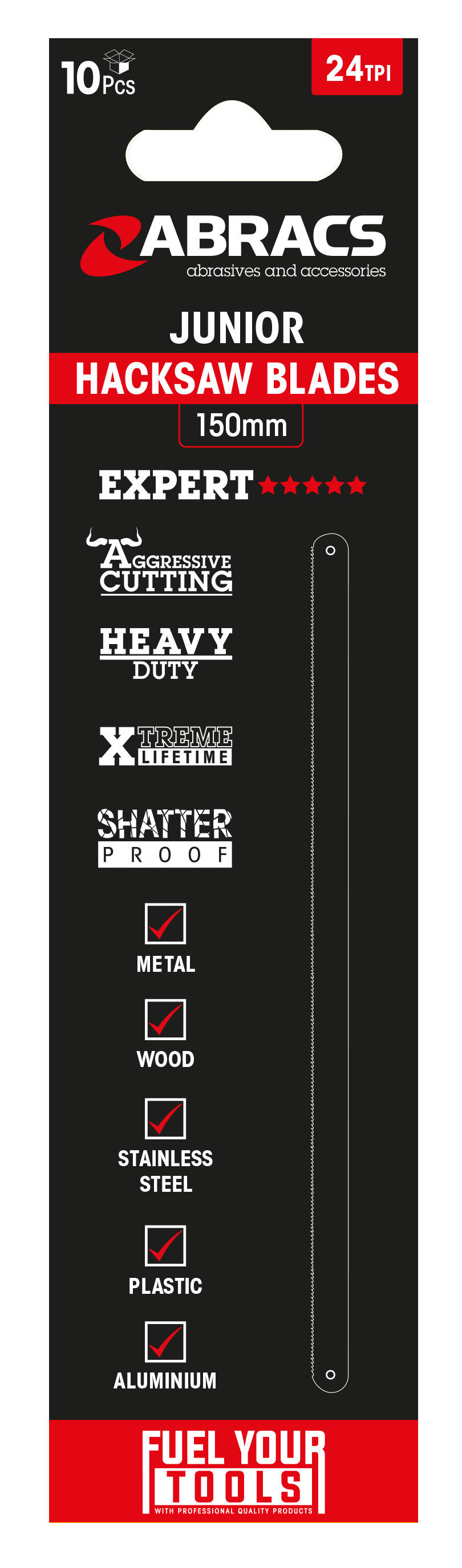 Abracs  150mm Hacksaw Blade - 24T (10pc) 