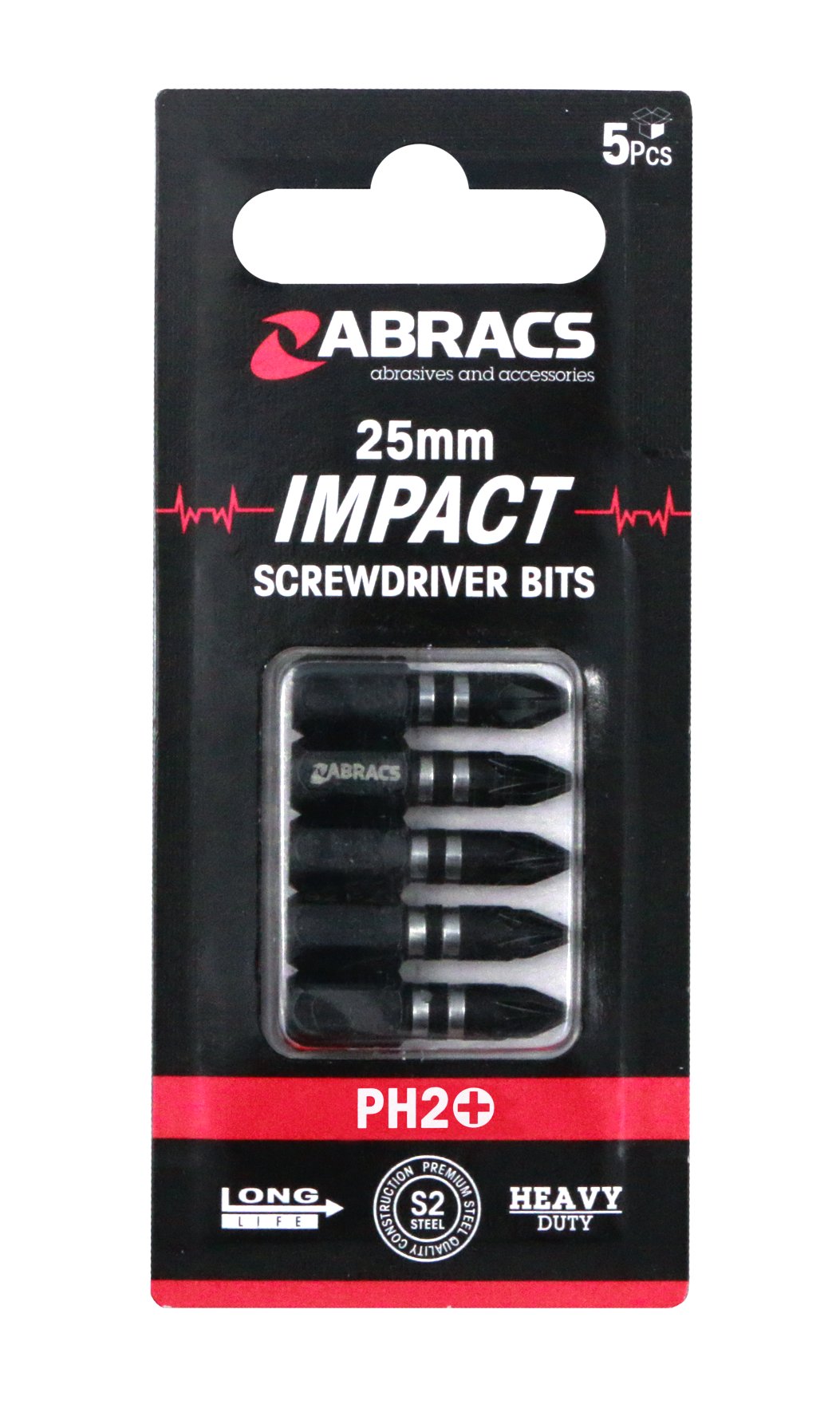 Abracs  25mm Impact S/D Bit - PH2 (5pcs) 