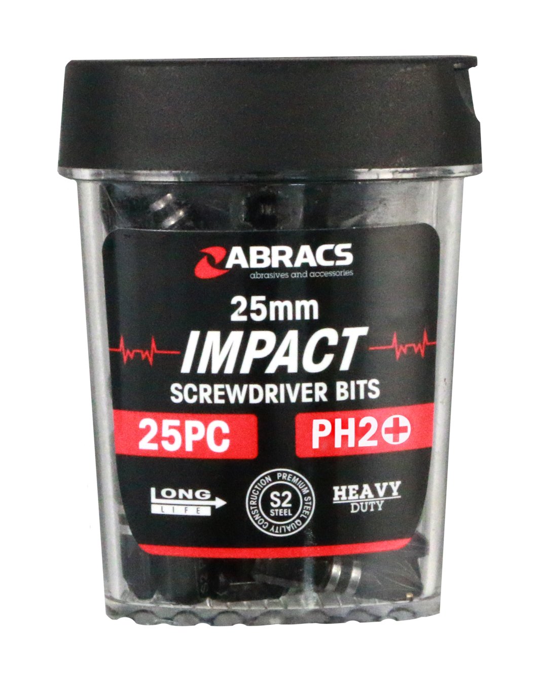 Abracs  25mm Impact S/D Bit - PH2 (25pcs) 