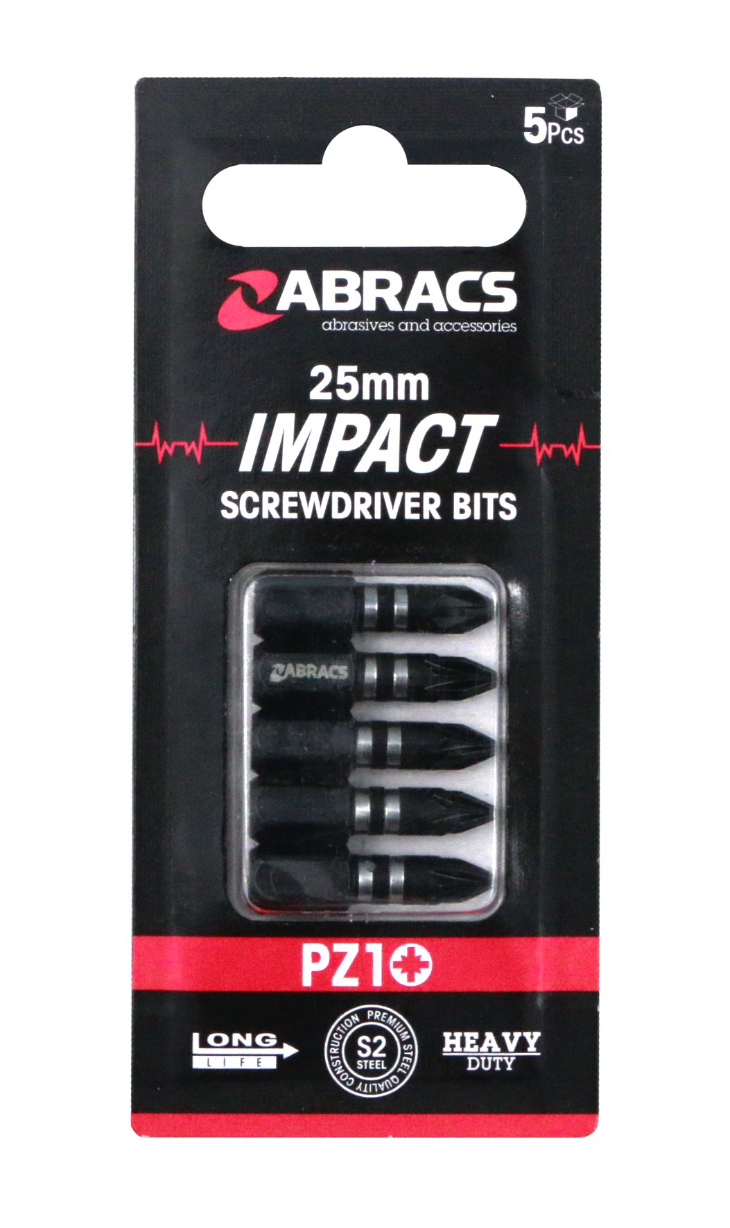 Abracs  25mm Impact S/D Bit - PZ1 (5pcs) 
