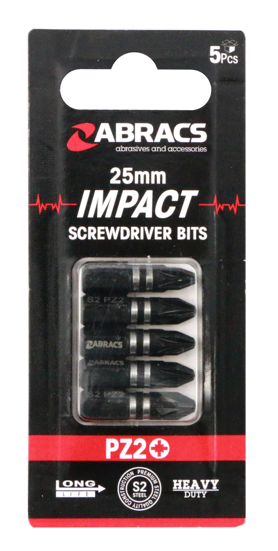Abracs  25mm Impact S/D Bit - PZ2 (5pcs) 