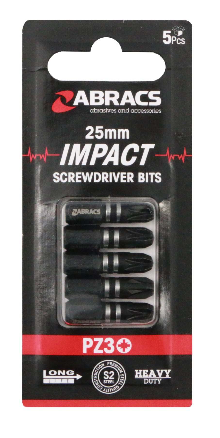 Abracs  25mm Impact S/D Bit - PZ3 (5pcs) 