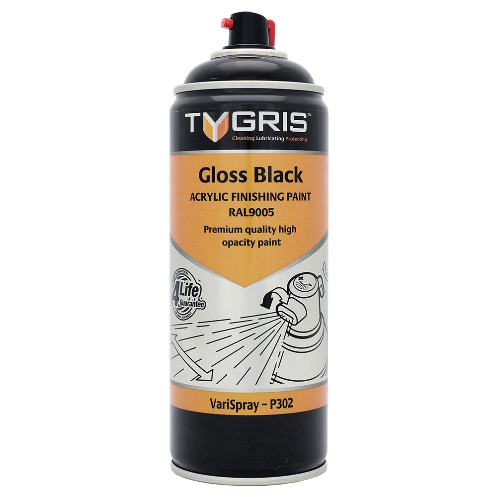 TYGRIS Gloss Black Paint (RAL9005) - 400 ml P302 