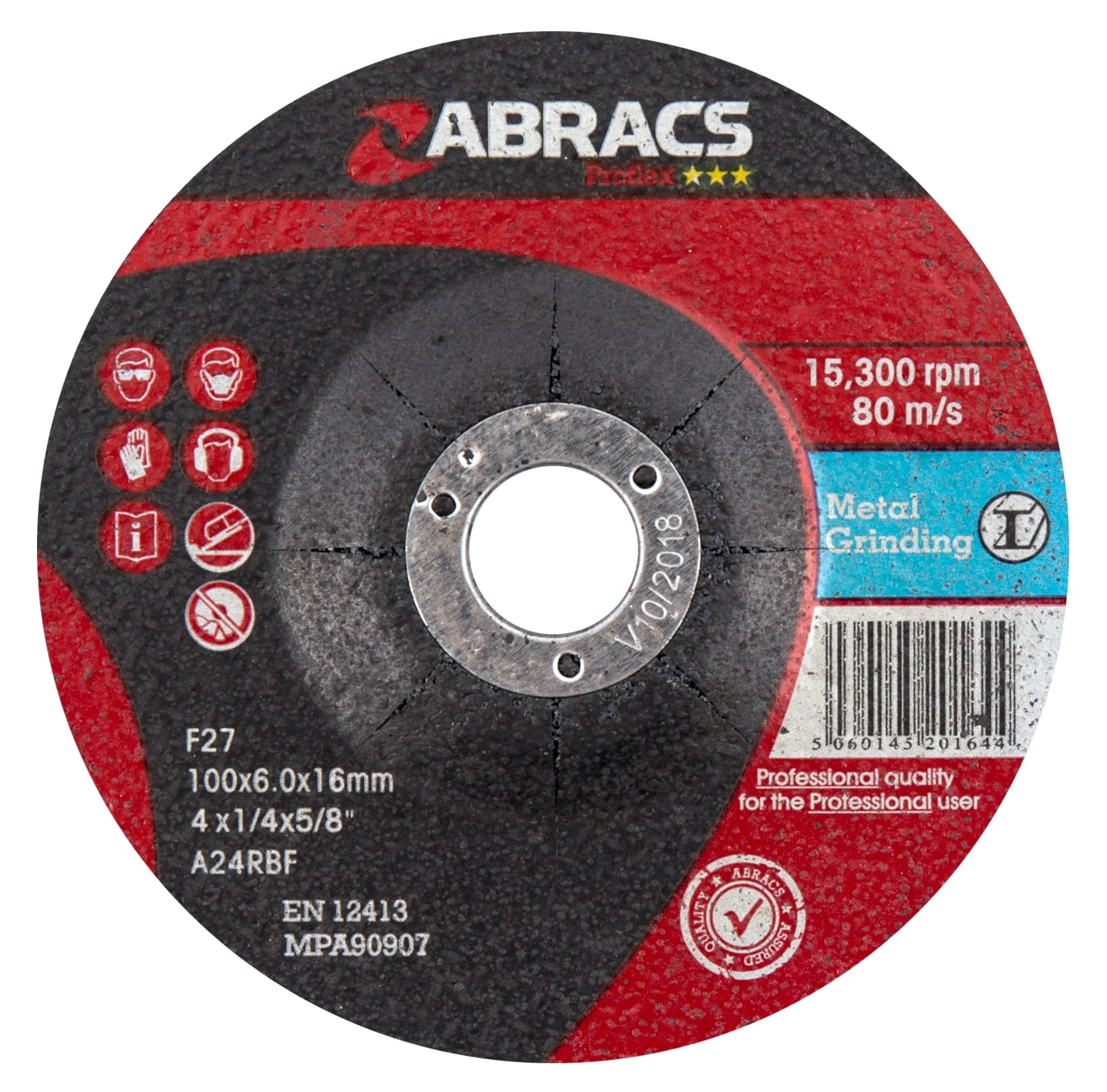 Abracs  PROFLEX 100mm x 6mm x 16mm DPC METAL Grinding Disc