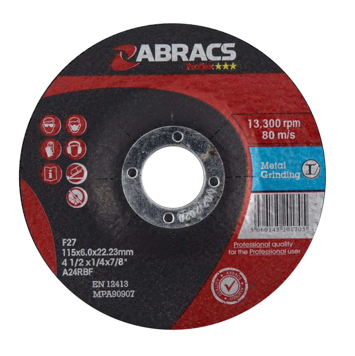 Abracs  PROFLEX 115mm x 6mm x 22mm DPC METAL Grinding Disc