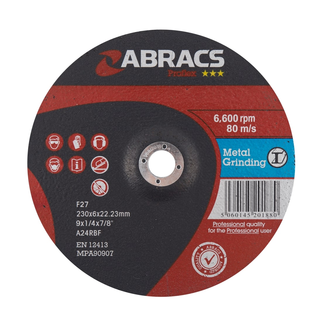 Abracs  PROFLEX 230mm x 6mm x 22mm DPC METAL Grinding Disc