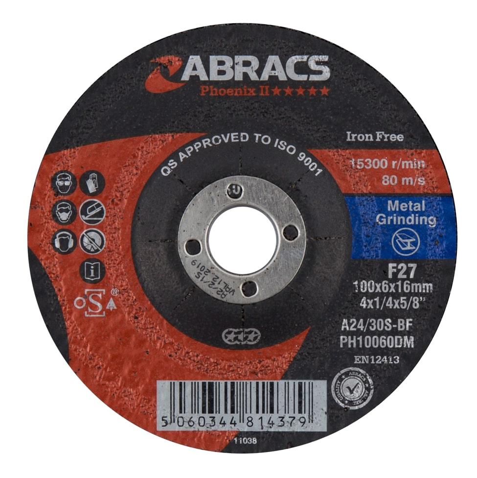 Abracs  PHOENIX II 100mm x 6mm x 16mm DPC META Grinding Disc