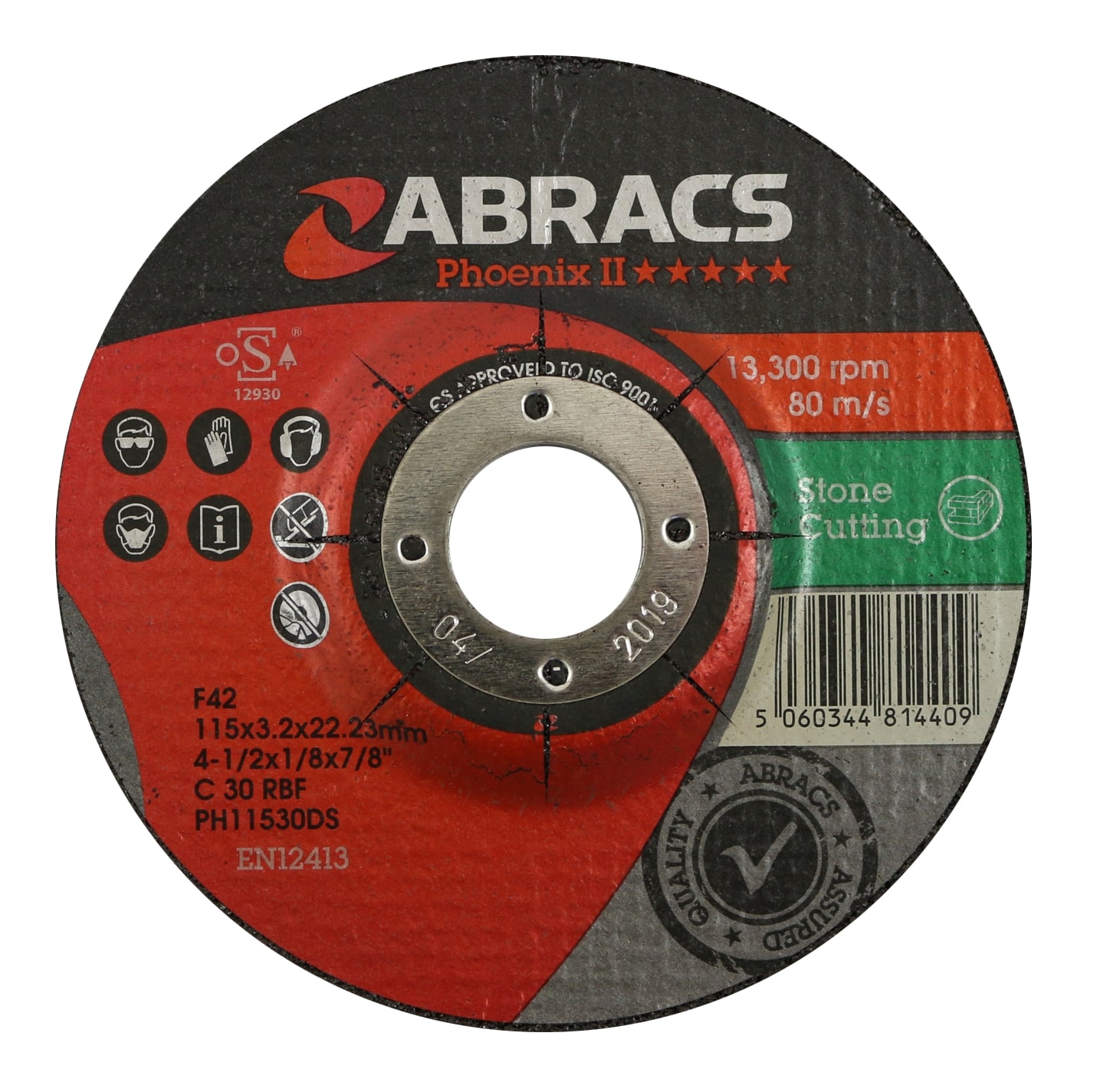 Abracs  PHOENIX II 115mm x 3mm x 22mm DPC STONE Cutting Disc