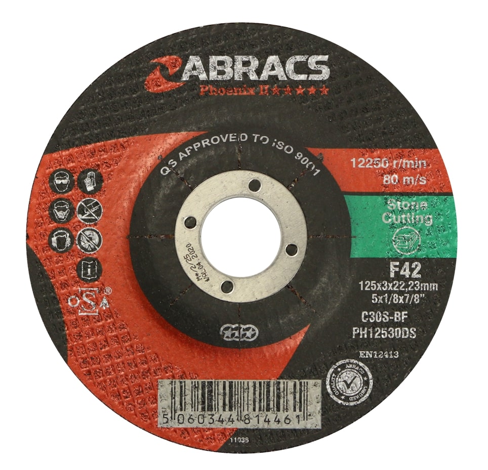 Abracs  PHOENIX II 125mm x 3mm x 22mm DPC STONE Cutting Disc