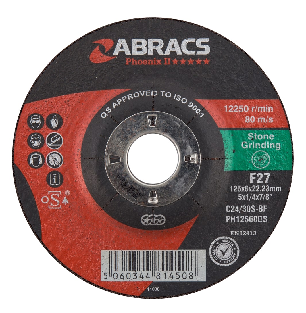 Abracs  PHOENIX II 125mm x 6mm x 22mm DPC STONE Grinding Disc