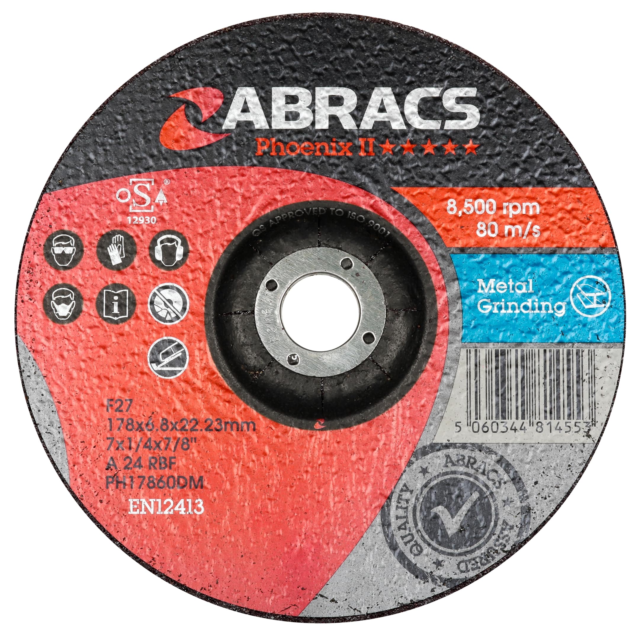 Abracs  PHOENIX II 178mm x 6mm x 22mm DPC METAL Grinding Disc