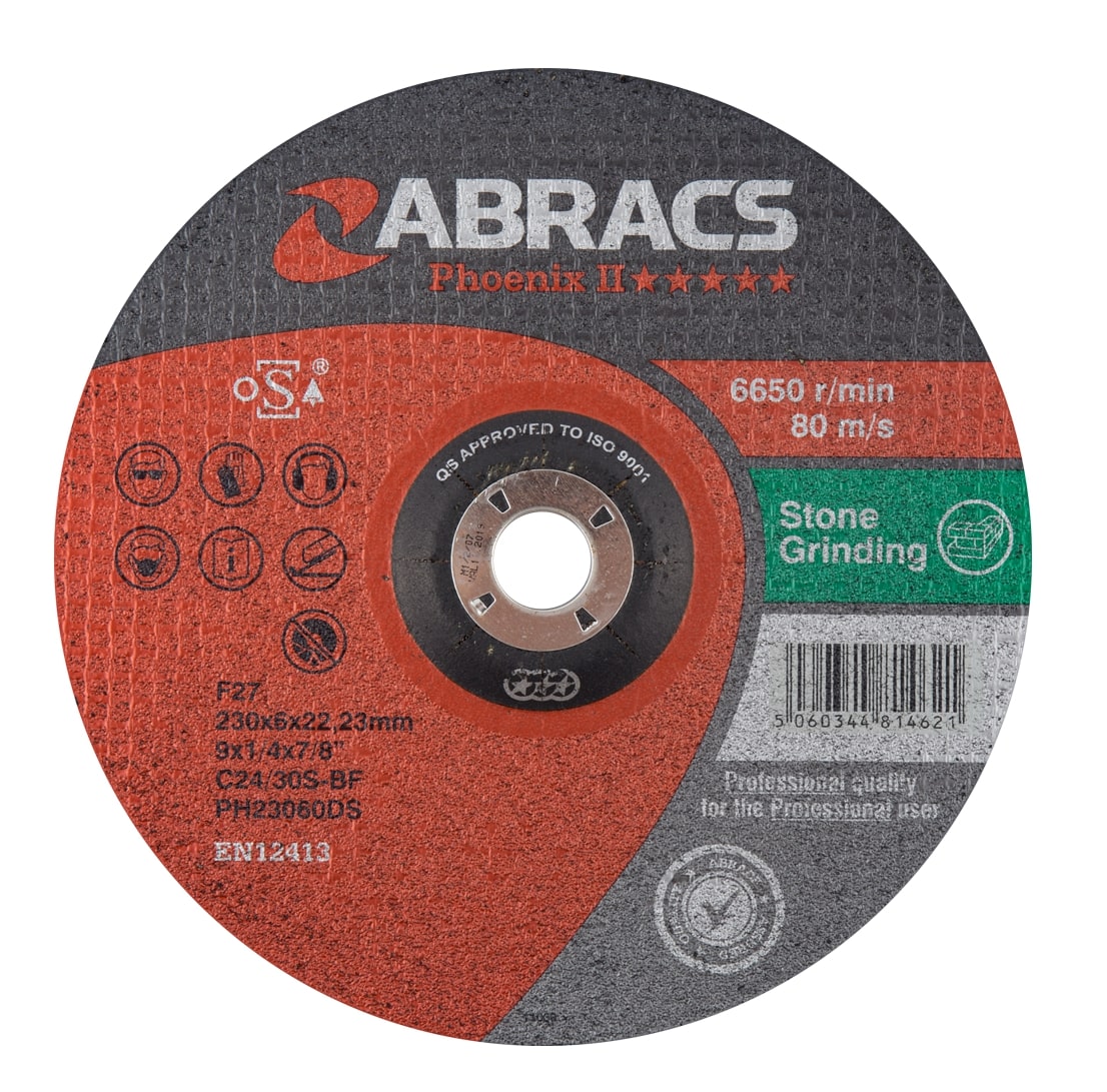 Abracs  PHOENIX II 230mm x 6mm x 22mm DPC STONE Grinding Disc