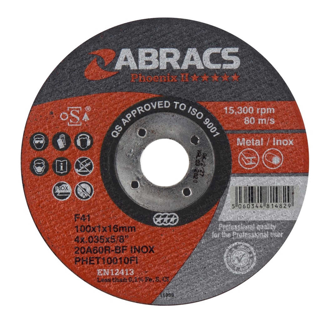 Abracs  100mm x 1.6mm x 16mm PHOENIX EXTRA THIN Cutting Disc