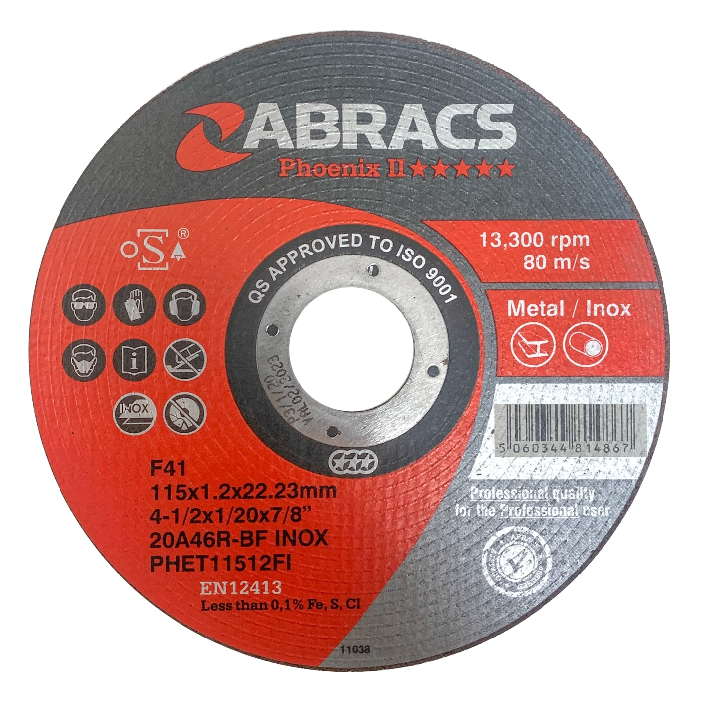 Abracs  115mm x 1.2mm x 22mm PHOENIX EXTRA THIN Cutting Disc