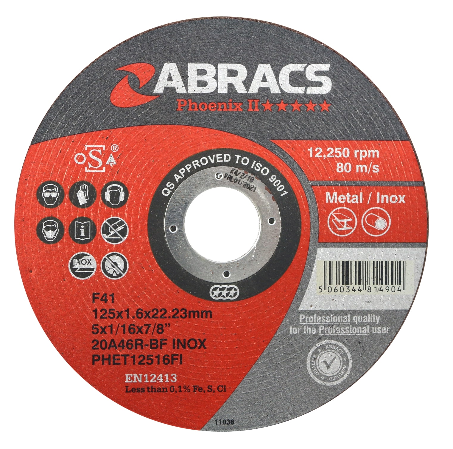Abracs  125mm x 1.6mm x 22mm PHOENIX EXTRA THIN Cutting Disc