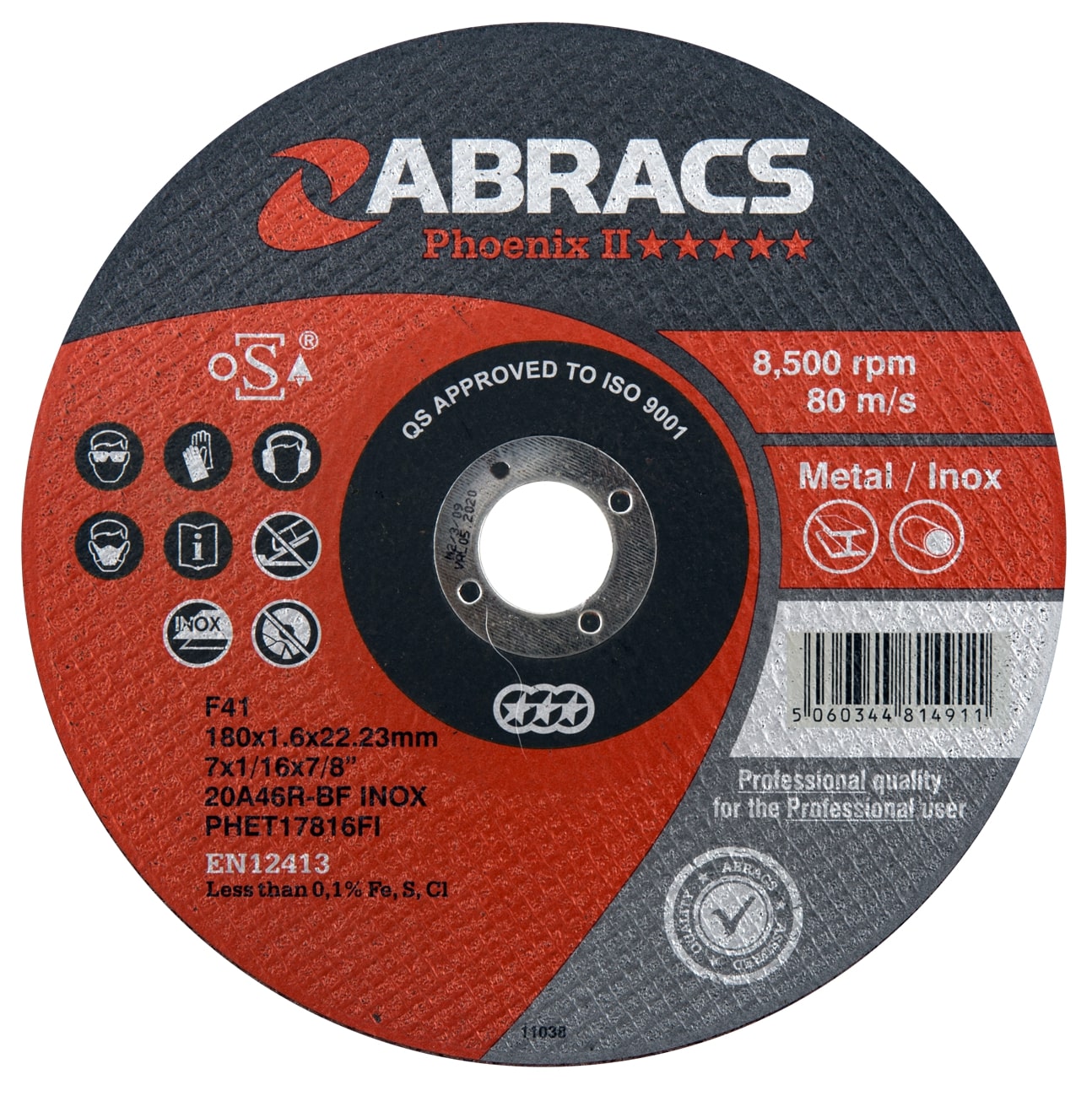 Abracs  178mm x 1.6mm x 22mm PHOENIX EXTRA THIN Cutting Disc